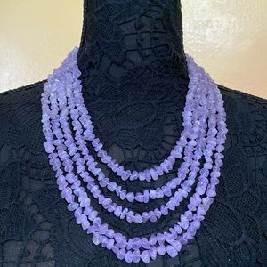 Amethyst Aventurine Beaded Crown Chakra Necklace